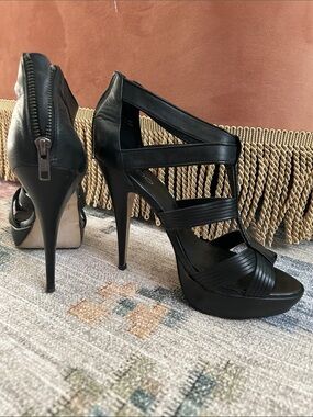 Aldo Black Strappy Stiletto Heels